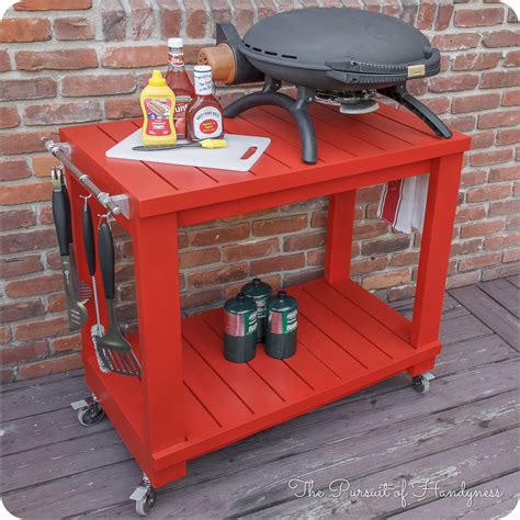Weber Kettle Grill Stand Diy Cart Bbq Station Plans Table Portable Gas