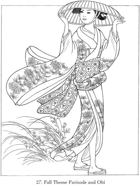 Printable Kimono Coloring Page Natalyaxjohns