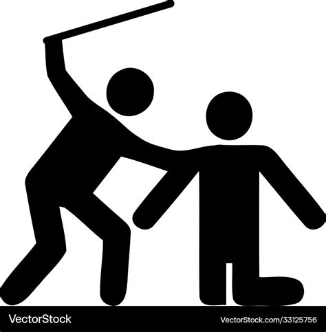 Man Beating Silhouette Royalty Free Vector Image