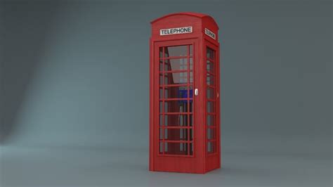 Red Phone Booth 3d Model