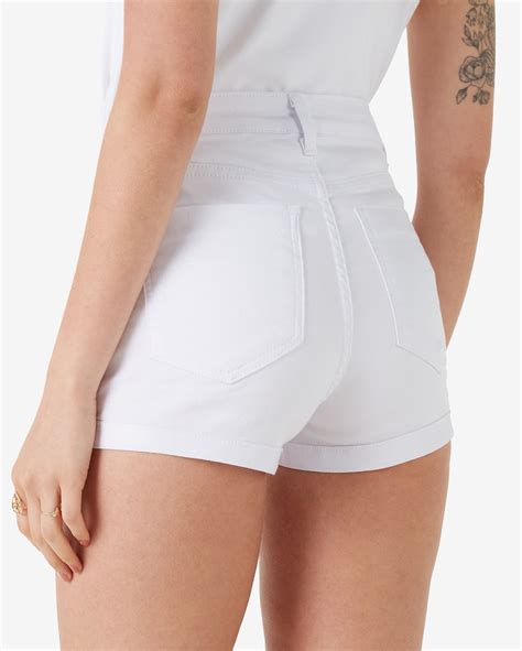 Riachuelo Short Jeans Color Feminino Hot Pants Five Pockets Branco
