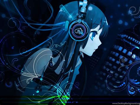 Cute Girl Anime Wallpapers Listening Music With Headphone Anime Girl
