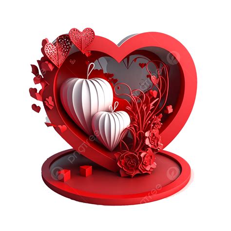 Valentines Day 3d Stereo Love Red Heart Valentines Day 3d Stereo Love