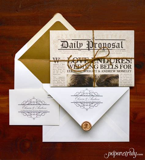 The Daily Proposal Vintage Newspaper Invitation Savedate Etsy 1940s
