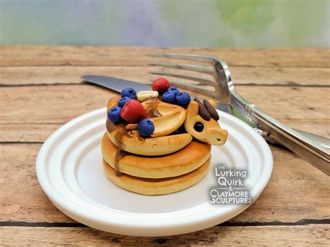 Polymer Clay Pancake Dragon With Fruit The Lurking Quirk