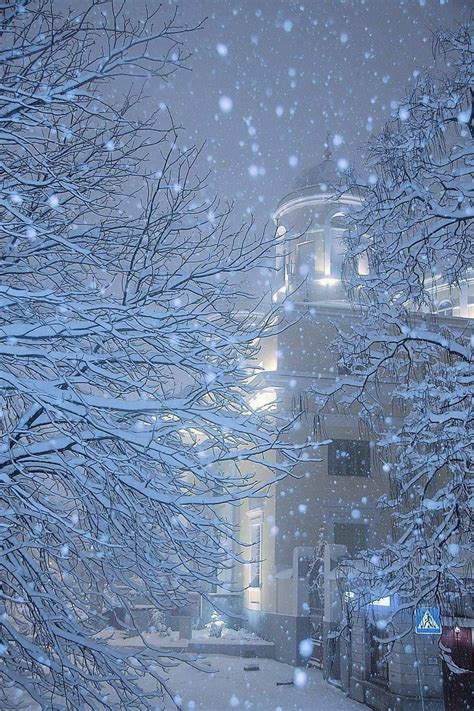 Christmas Church Bells Snow Night Winter Pictures Winter Photography