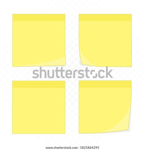 Set Yellow Memo Reminder Papers Paper Stock Illustration 1825864295