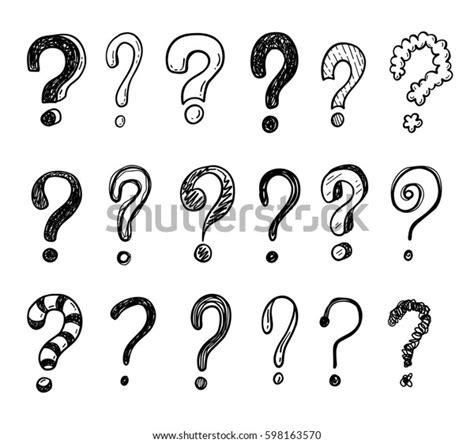 Hand Drawn Doodle Questions Marks Set Stock Vector Royalty Free 598163570