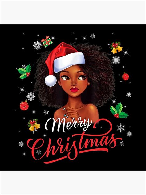 Black Girl Magic Merry Christmas African American Woman Xmas Poster