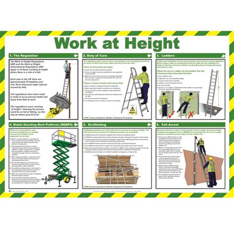 Work At Height Safety Poster Ese Direct