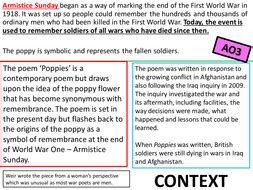 Try looking at it form perspective of another soldier viewing the event from sidelines but seated near the commanding general. Edexcel conflict poetry - GCSE 9-1 Poppies War ...
