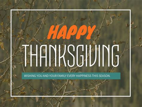 Editable Thanksgiving Card Template For A Facebook Post With Trees In