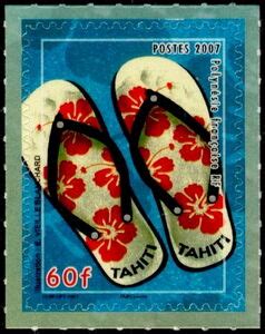 Stamp Thong French Polynesia Tourism Yt Pf Mi Pf Sn Pf