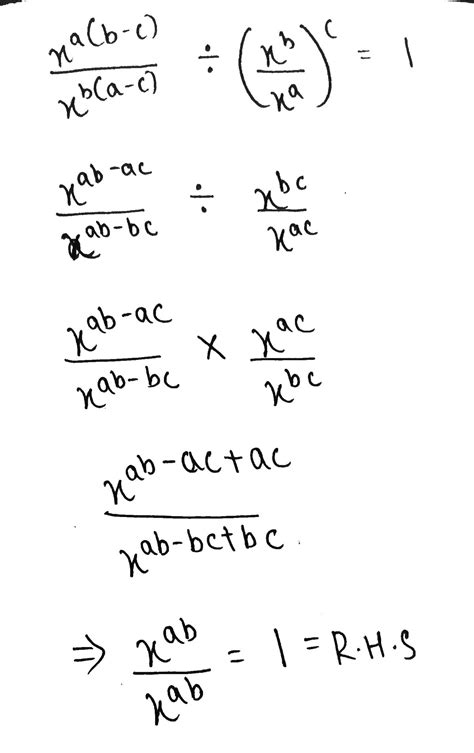 Prove That Dfrac{x {a B C }}{x {b A C }}div Left Dfrac{x B}{x A}right C 1