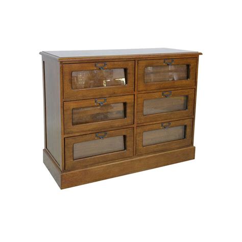 Chest Of 6 Drawers Glass Front