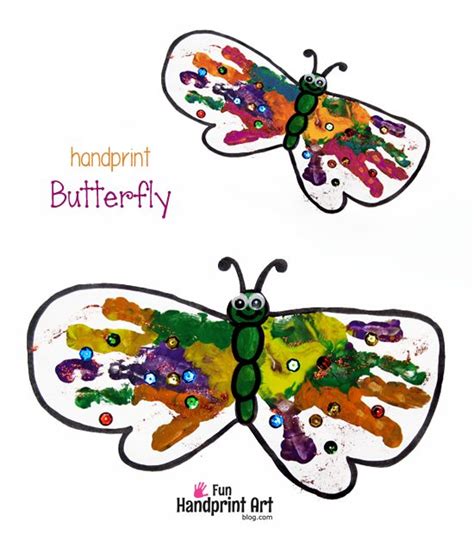 Colorful Handprint Butterfly Craft For Spring Fun Handprint Art