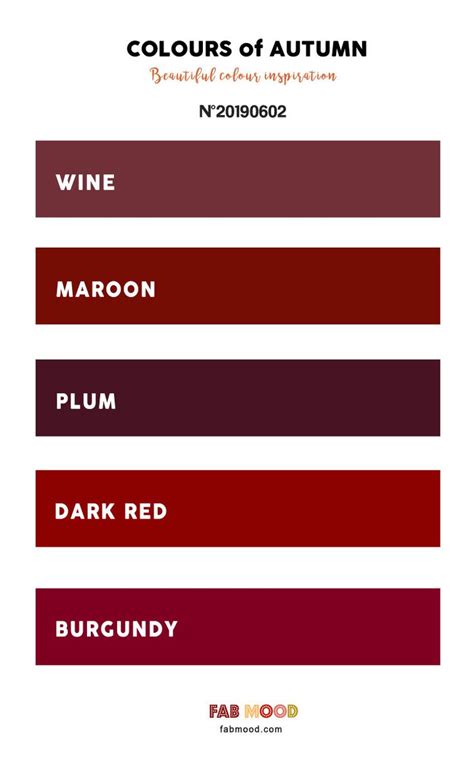 Pretty Autumn Color Palette Of Wine Maroon Plum Dark Red Fall