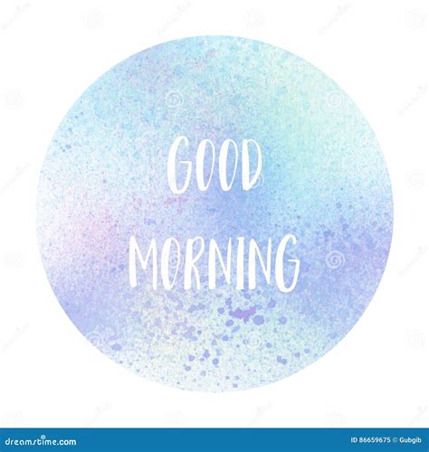 Good Morning Text On Pastel Watercolor Background Stock Illustration