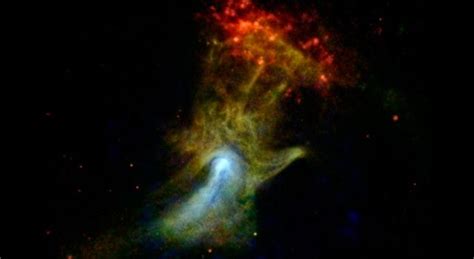 Hand Of God Dead Star And Distant Black Holes Dazzle In