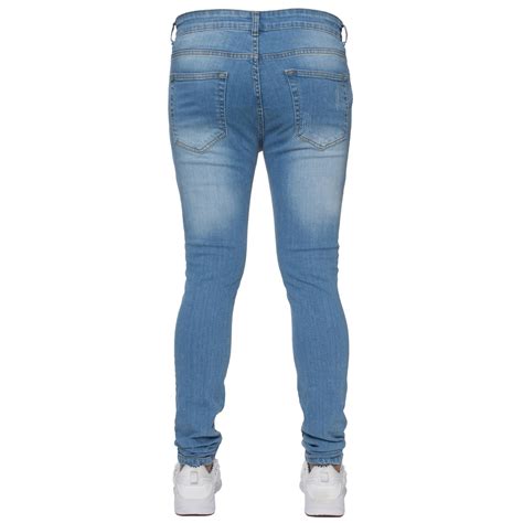 Enzo Jeans Herren dünn schmale Passform gerissen Stretch Denim Hose Hose UK Taille Größe eBay