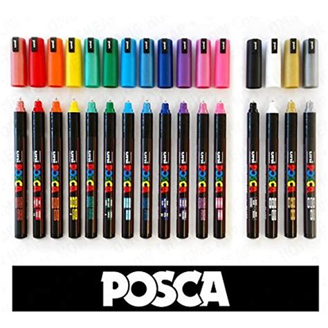 POSCA Marker Pen PC 1MR Full Range 16 Set All Colours Office Products