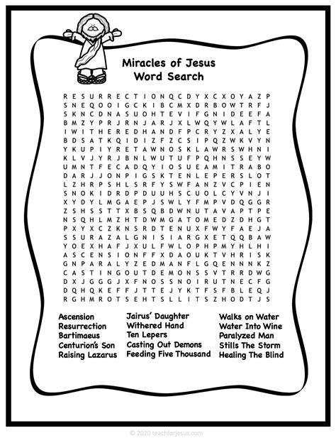 Jesus Word Search For Kids