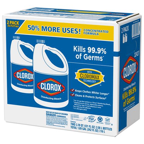 New Clorox Disinfecting Bleach Regular Concentrated Formula 121