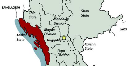 Map Showing Arakan State 