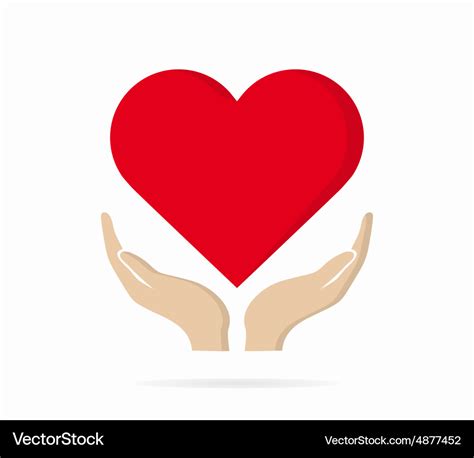 Heart In Hand Logo Or Icon Royalty Free Vector Image