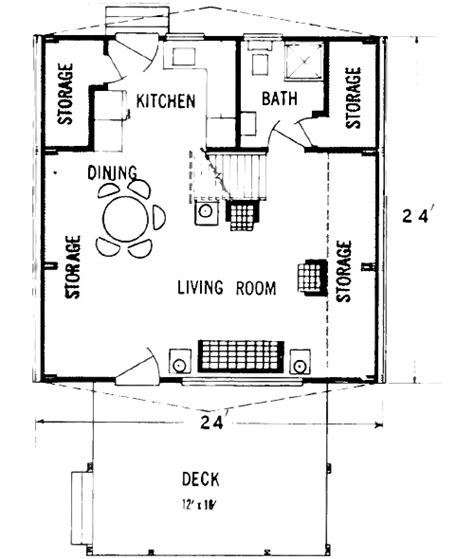 24 X 24 A Frame Cabin Plan Project Small House
