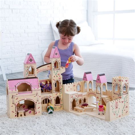 Melissa And Doug Folding Princess Castle Girls Toddlers Play Wood Pink
