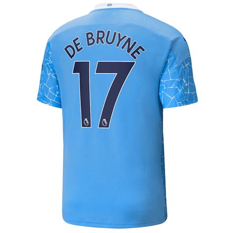 Manchester City Jersey Custom Home De Bruyne 17 Soccer Jersey 202021