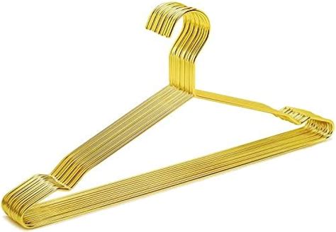 Amber Home 43cm Shiny Gold Metal Coat Hanger 20pcs Space Saving Metal
