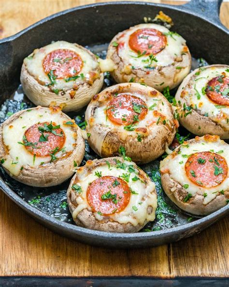 These Clean Eating Pizza Stuffed Mushrooms Are The Bomb Clean Food Crush