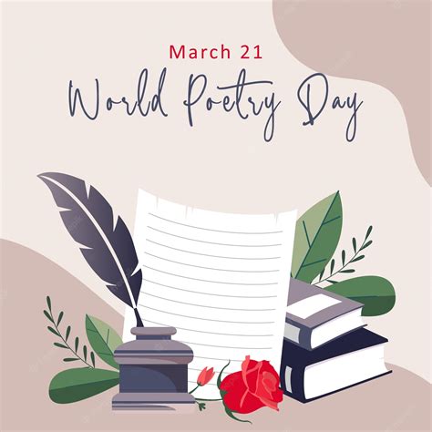 Premium Vector World Poetry Day Illustration