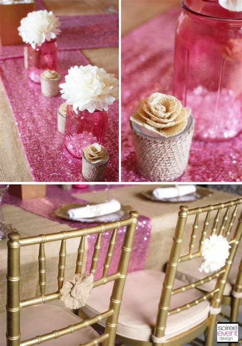 trend alert rustic glam pink and gold wedding pink and gold wedding soiree event design