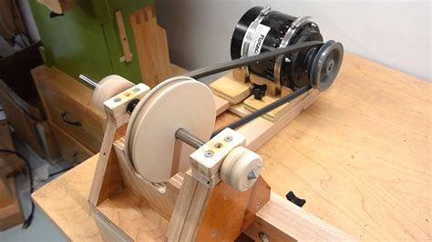After spreading glue, set the work to be clamped on top of a scrap piece of plywood. Homemade lathe improvements | Homemade lathe, Wood turning ...