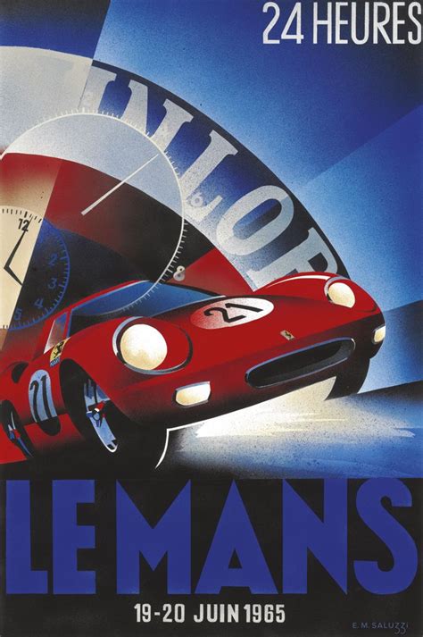 Pel205 1965 Le Mans 24 Hours By Emilio Saluzzi Vintage Car Posters