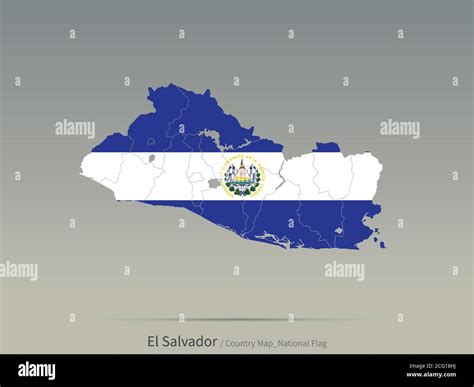 El Salvador Flag Isolated On Map Central American Countries Map And Flag Stock Vector Image