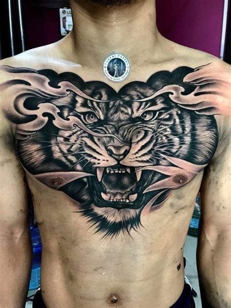 Chest Tattoo Tiger Full Chest Tattoos Chest Piece Tattoos Chest
