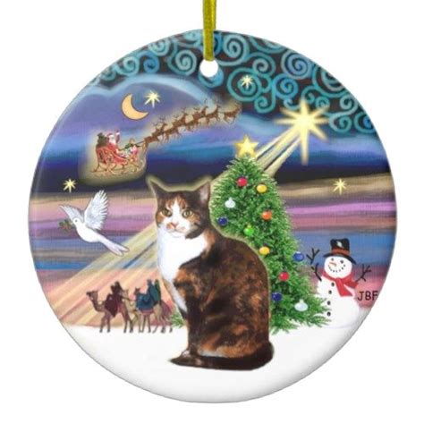 But we've also included names for the rare male calico and names that can be used for both male or female! Xmas Magic - Calico cat (ASH) Ceramic Ornament | Zazzle ...