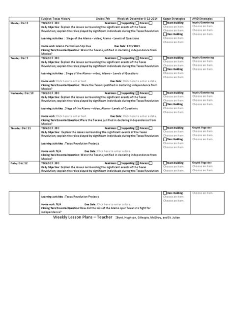 Texas History Lesson Plans Ss3 Wk3 12 8 12 2014 Texas Lesson Plan
