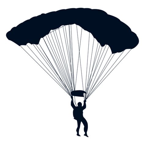 Man Falling With Parachute Silhouette Transparent Png And Svg Vector File
