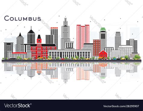 Columbus Ohio Skyline With Gray Buildings Vector Image