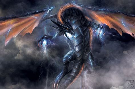Storm Dragon Mythological Creatures Fantasy Dragon Mystical Creatures
