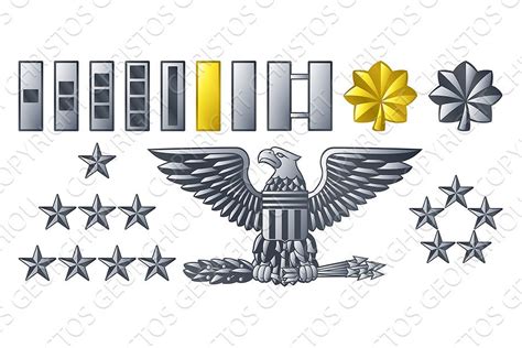 Army Military Officer Insignia Ranks Custom Designed Textures
