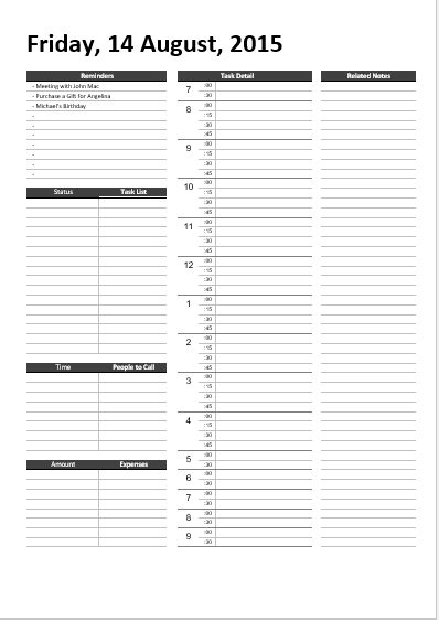Daily To Do List Template 11 Ms Word Blue Layouts