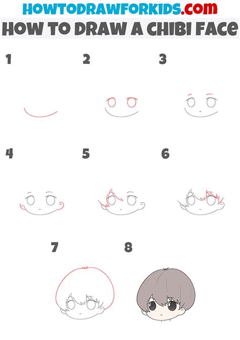 How To Draw A Chibi Face Easy Drawing Tutorial For Kids