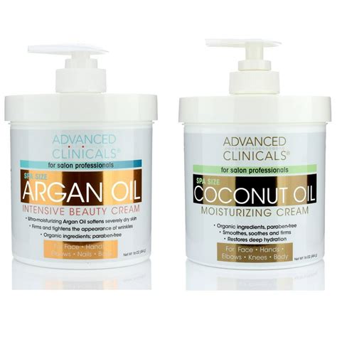 Advanced Clinicals Coconut Oil Cream And Argan Oil Cream Set