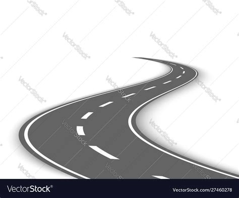 Perspective Curved Road Template Royalty Free Vector Image